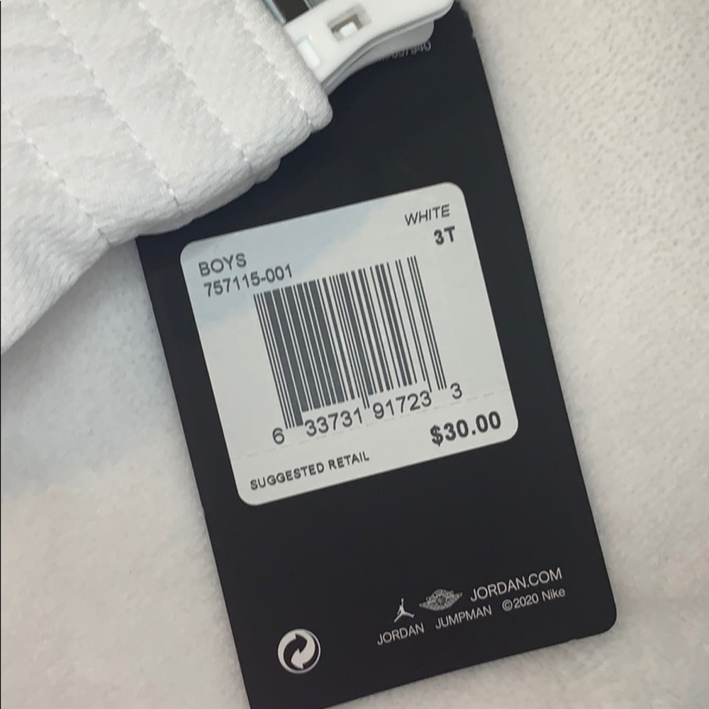 [ Air Jordan ] White Gym Shorts Dri-Fit NWT 3T - Picture 2 of 6